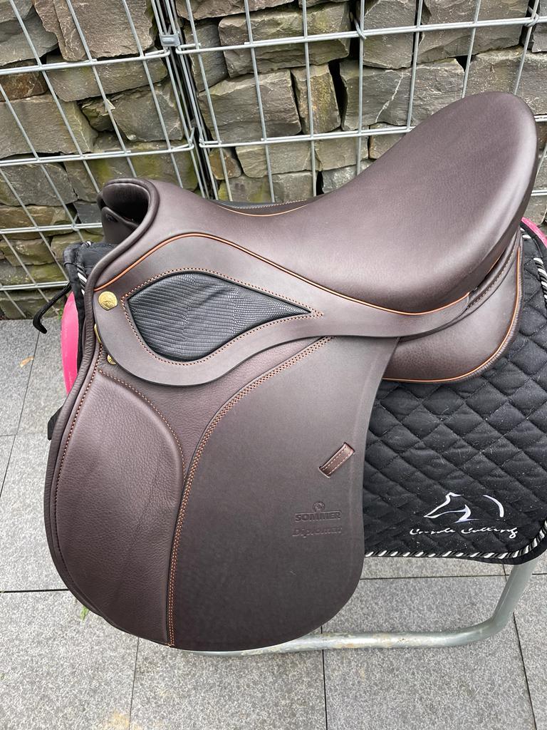 Sommer Diplomat VS 17,5" Mocca Keder/Nähte Cognac Vielseitigkeitssattel [NEU]